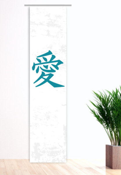Japan - Liebe türkis-white, Flächenvorhang Einzel